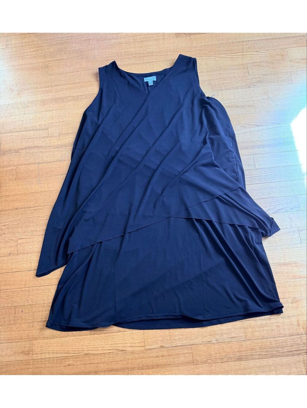 Susan Graver Women’s 2XL Black Sleeveless V-neeck Crisscross Dress Goth Formal